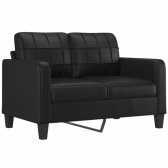 Tweezitsbank 120 cm kunstleer zwart 2