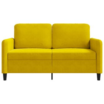 Tweezitsbank 120 cm fluweel geel 4