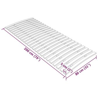 Lattenbodem met 24 latten 80x200 cm 7