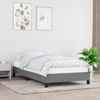 Bedframe zonder matras 100x200 cm stof donkergrijs 1