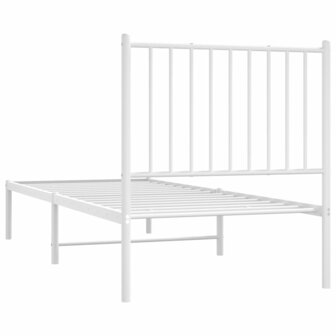 Bedframe met hoofdbord zonder matras metaal wit 75x190 cm 7