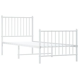 Bedframe met hoofd- en voeteneinde metaal wit 80x200 cm 3