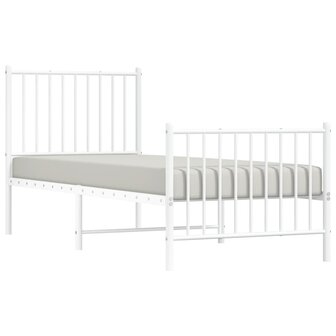 Bedframe met hoofd- en voeteneinde metaal wit 80x200 cm 4