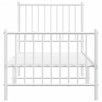 Bedframe met hoofd- en voeteneinde metaal wit 80x200 cm 5