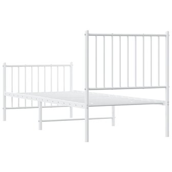 Bedframe met hoofd- en voeteneinde metaal wit 80x200 cm 7