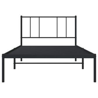 Bedframe met hoofdbord metaal zwart 100x190 cm 6