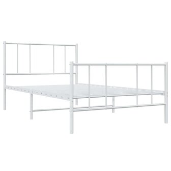 Bedframe met hoofd- en voeteneinde metaal wit 100x190 cm 3