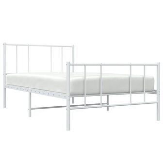 Bedframe met hoofd- en voeteneinde metaal wit 100x190 cm 5