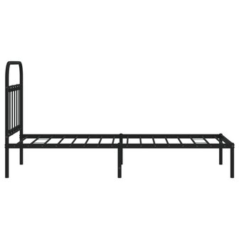 Bedframe met hoofdbord metaal zwart 90x200 cm 7