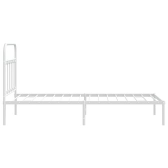 Bedframe met hoofdbord metaal wit 100x190 cm 7