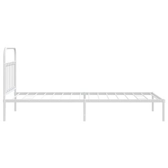 Bedframe met hoofdbord metaal wit 107x203 cm 7