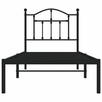 Bedframe met hoofdbord metaal zwart 90x200 cm 5