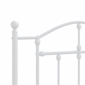 Bedframe met hoofdbord metaal wit 107x203 cm 8