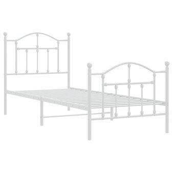 Bedframe met hoofd- en voeteneinde metaal wit 90x190 cm 3