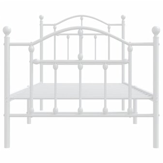 Bedframe met hoofd- en voeteneinde metaal wit 90x190 cm 5