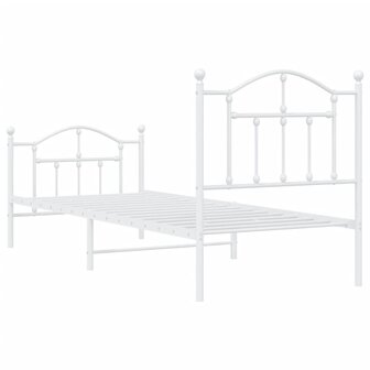 Bedframe met hoofd- en voeteneinde metaal wit 90x190 cm 7