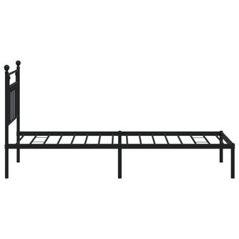 Bedframe met hoofdbord metaal zwart 90x190 cm 7
