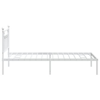 Bedframe met hoofdbord metaal wit 107x203 cm 7
