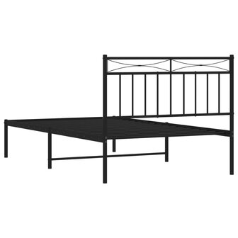 Bedframe met hoofdbord metaal zwart 100x200 cm 7