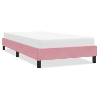 Bedframe zonder matras 80x220 cm fluweel roze 1