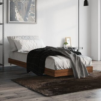 Bedframe zonder matras bewerkt hout bruin eikenkleur 75x190 cm 1