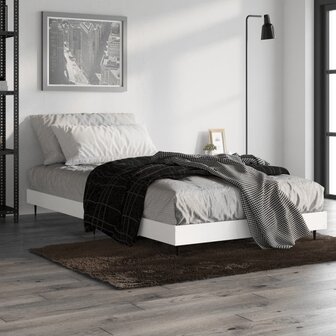 Bedframe bewerkt hout wit 90x200 cm 4