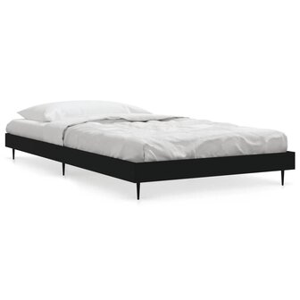 Bedframe bewerkt hout zwart 90x200 cm 2