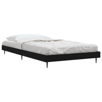 Bedframe bewerkt hout zwart 90x200 cm 3