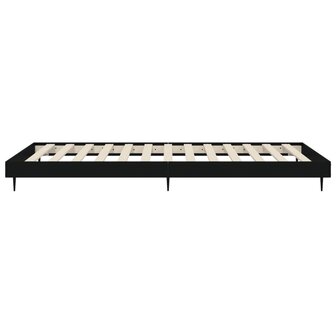 Bedframe bewerkt hout zwart 90x200 cm 7