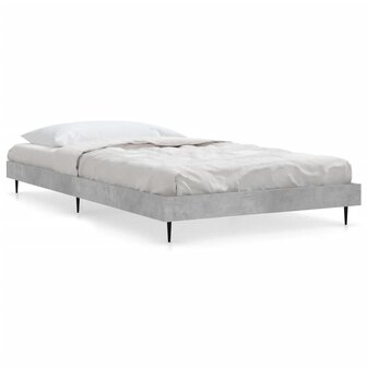 Bedframe bewerkt hout betongrijs 90x200 cm 2