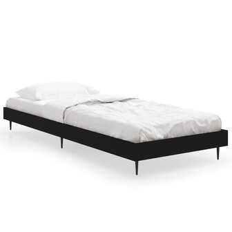 Bedframe bewerkt hout zwart 75x190 cm 2