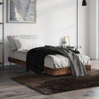 Bedframe zonder matras hout gerookt eikenkleurig 75x190 cm 4