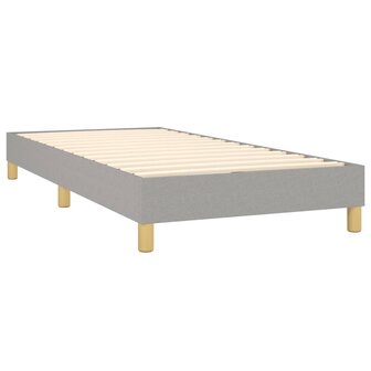 Boxspring met matras stof lichtgrijs 90x200 cm 4