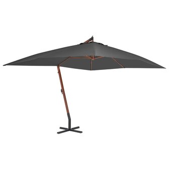 Zweefparasol met houten paal 400x300 cm antracietkleurig 1