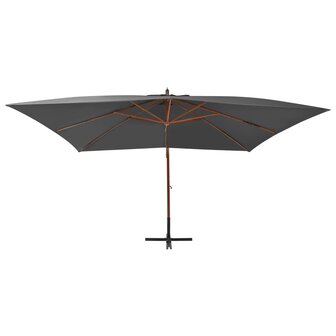 Zweefparasol met houten paal 400x300 cm antracietkleurig 2