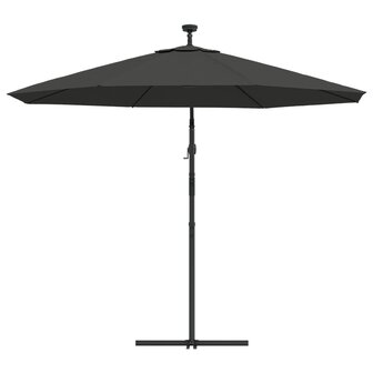 Zweefparasol met LED-verlichting stalen paal 300 cm antraciet 7