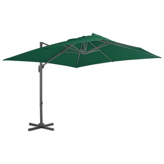 Zweefparasol met aluminium paal 300x300 cm groen 1