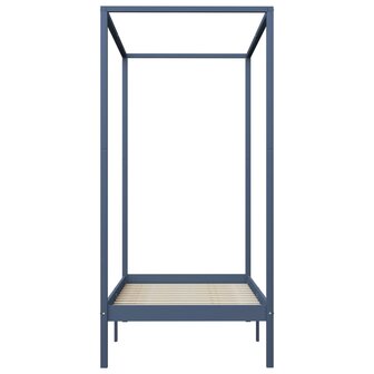 Hemelbedframe massief grenenhout grijs 90x200 cm 3