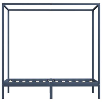 Hemelbedframe massief grenenhout grijs 90x200 cm 4