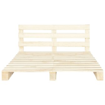 Bedframe pallet massief grenenhout 200x200 cm 3