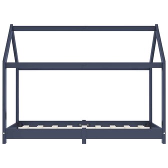 Kinderbedframe massief grenenhout grijs 70x140 cm 4