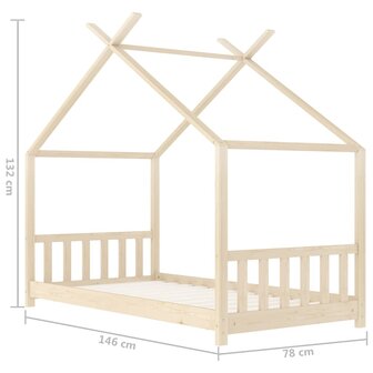 Kinderbedframe massief grenenhout 70x140 cm 9