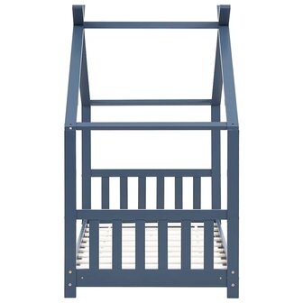 Kinderbedframe massief grenenhout grijs 70x140 cm 5