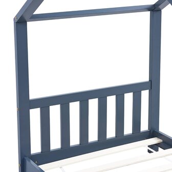 Kinderbedframe massief grenenhout grijs 70x140 cm 6