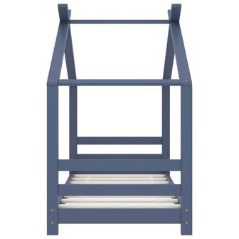Kinderbedframe massief grenenhout grijs 70x140 cm 3