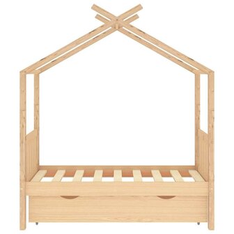 Kinderbedframe met lade massief grenenhout 70x140 cm 3