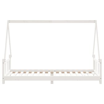 Kinderbedframe 90x200 cm massief grenenhout wit 5