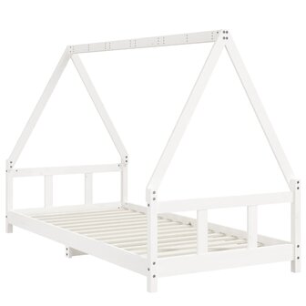 Kinderbedframe 90x200 cm massief grenenhout wit 6
