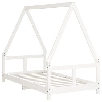 Kinderbedframe 80x160 cm massief grenenhout wit 3