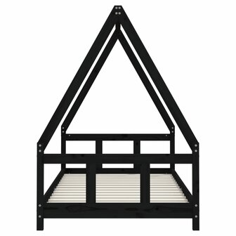 Kinderbedframe 90x190 cm massief grenenhout zwart 4